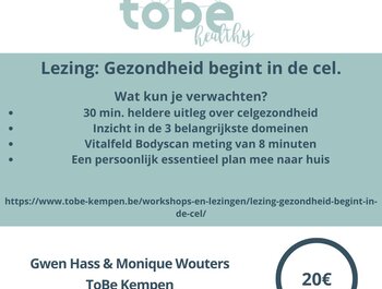 Lezing: Gezondheid begint in de
cel