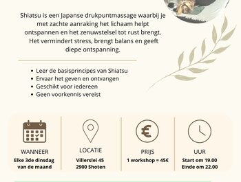 Workshop Shiatsu of
drukpuntmassage