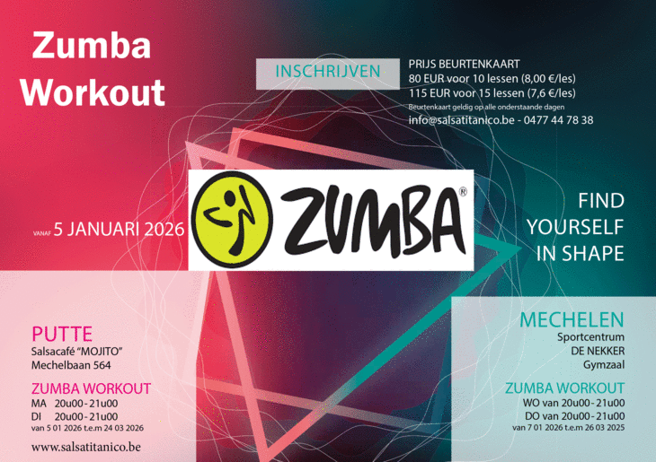 Workshops Zumba, Salsa, bachata kizomba lessenreeks