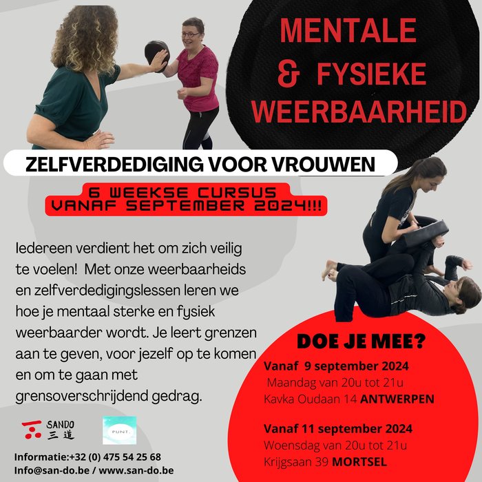Workshops Weerbaarheid Zelfverdediging Vrouwen 6 weekse cursus Antwerpen Kavka