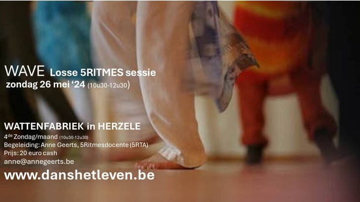 Workshops Losse 5Ritmes danssessie: Wave zondag Herzele