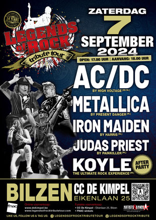 Concerten Legends Rock Tribute Festival No1 tributes Ac/dc, Metallica, Koyle
