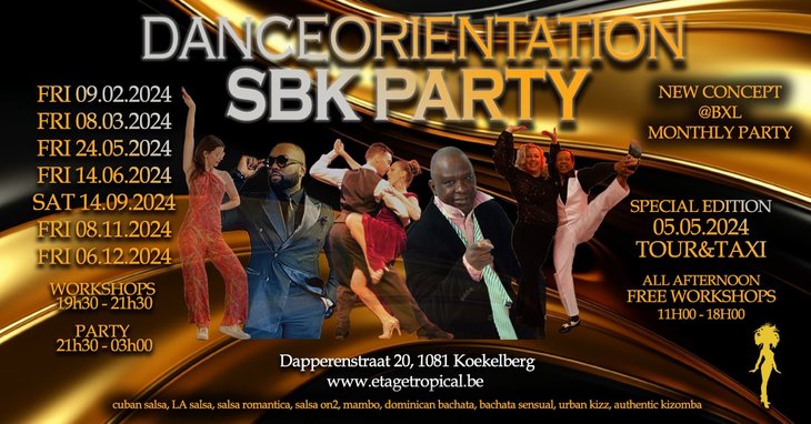 Nachtleven Salsa, bachata, kizomba party Koekelberg danceorientation