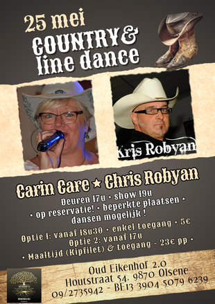 Concerten Country & line dance live optreden Carin Care & Kris Robyan