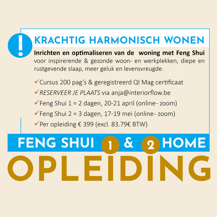 Workshops Feng shui opleiding - workshop - online