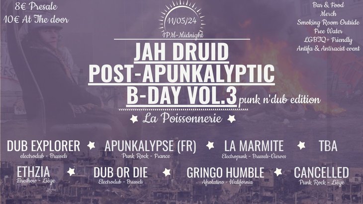 Concerten Jah Druid Post-Apunkalyptic B-Day Vol.3