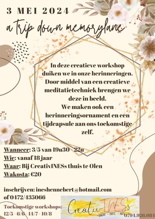 Workshops Creatieve workshop trip down memory lane