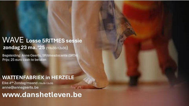 Workshops Losse 5Ritmes danssessie: Wave zondag