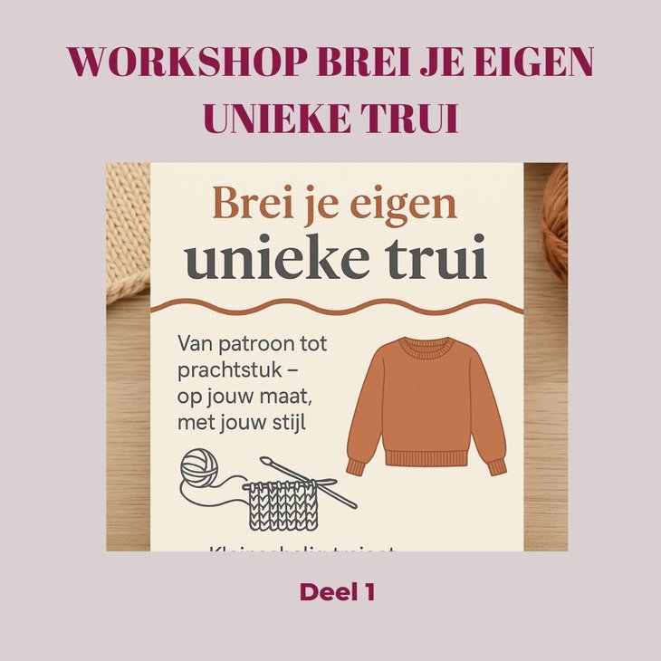 Workshops Workshop Brei eigen unieke trui Deel Jouw trui breien