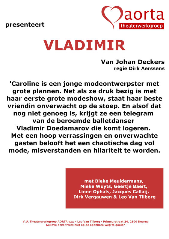 Voorstellingen Theaterwerkgroep Aorta presenteert  Vladimir 