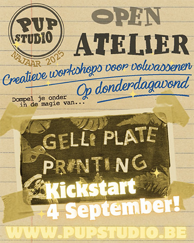 Workshops Pupstudio creatieve workshops voor volwassenen: Gelli Plate Printing