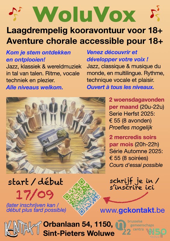 Workshops WoluVox - laagdrempelig kooravontuur voor 18+