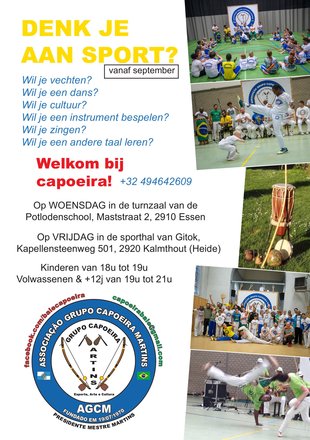Workshops Capoeira lessen voor kinderen, tieners volwassenen