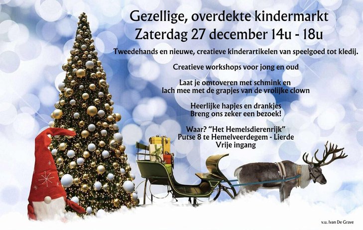 Ontspanning Gezellige overdekte kindermarkt kerstsfeer