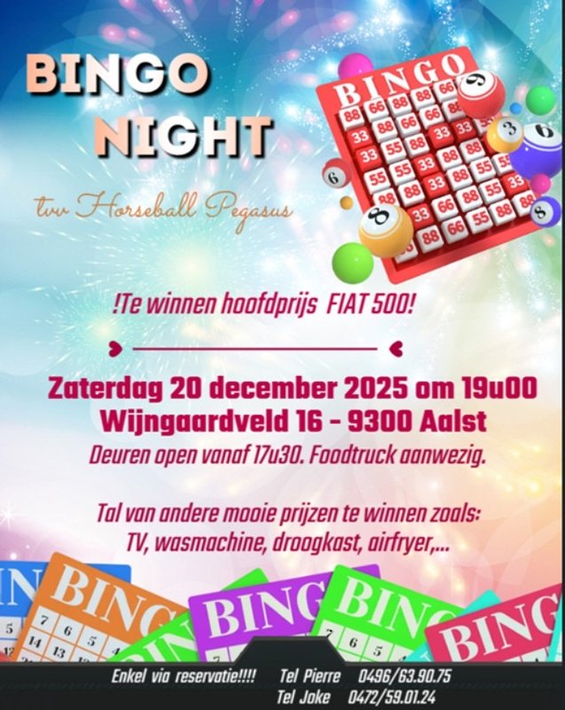 Nachtleven Bingoavond Fiat als hoofdprijs