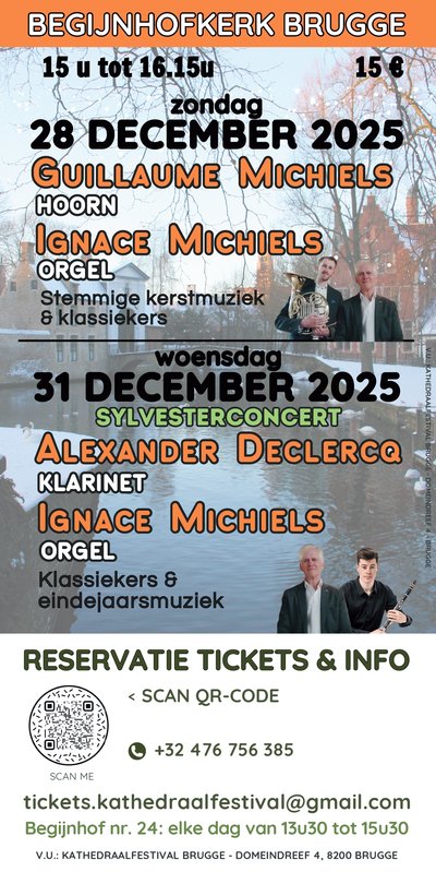 Concerten Sylvesterconcert Klarinet (Alexander Declercq) & Orgel (Ignace Michiels)