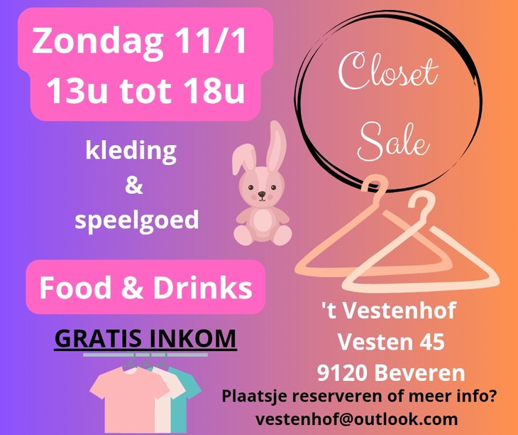 Ontspanning Closet Sale
