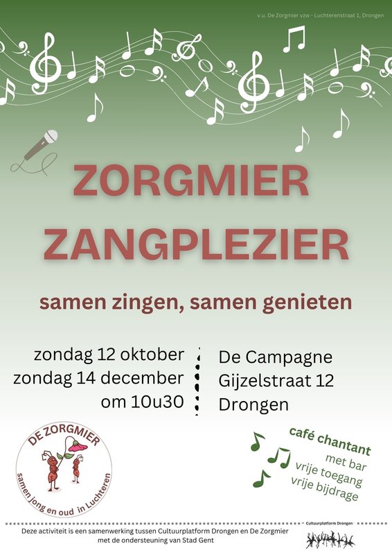 Ontspanning Zorgmier Zangplezier (café chantant voor jong oud)