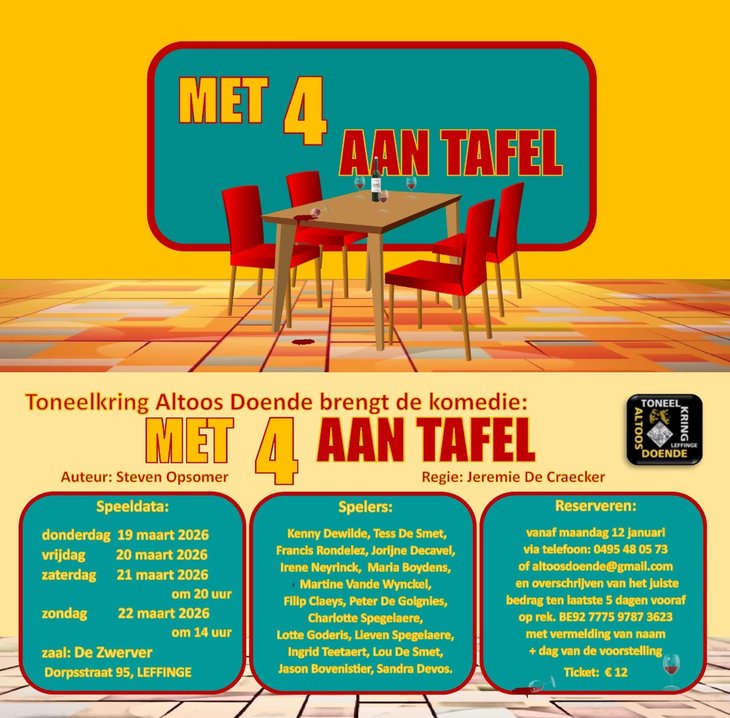 Voorstellingen Met vier tafel.