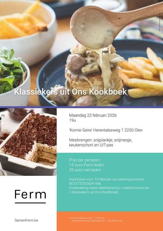 Workshops Kookworkshop  Klassiekers Ons Kookboek 