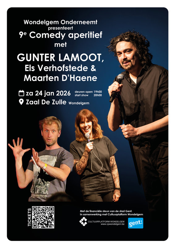 Voorstellingen Comedy aperitief Gunter Lamoot, Verhofstede Maarten D Haene