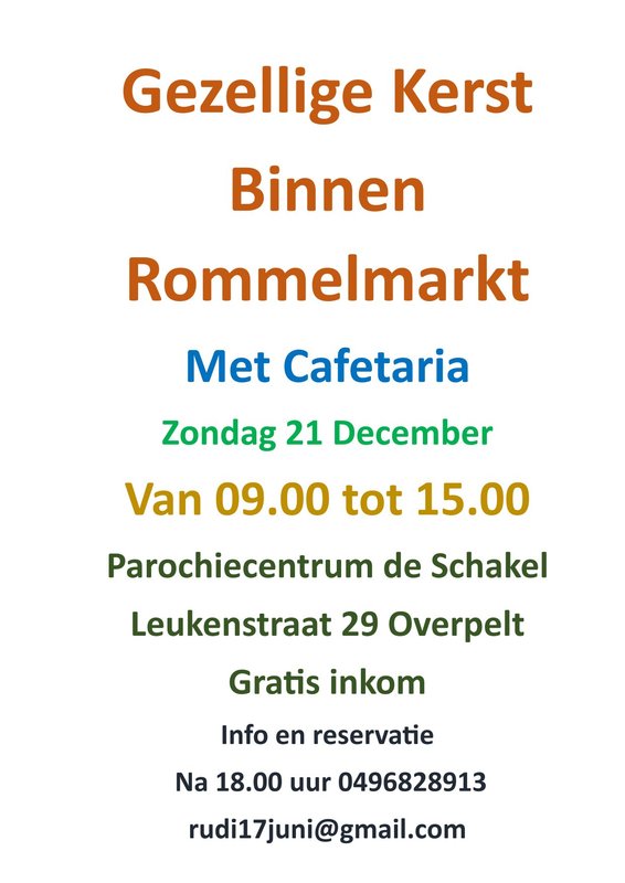  Gezellige Kerst  rommelmarkt cafetaria