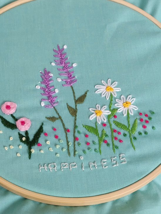 Workshops Vrij borduren basis voor beginners : bloemetjes 1