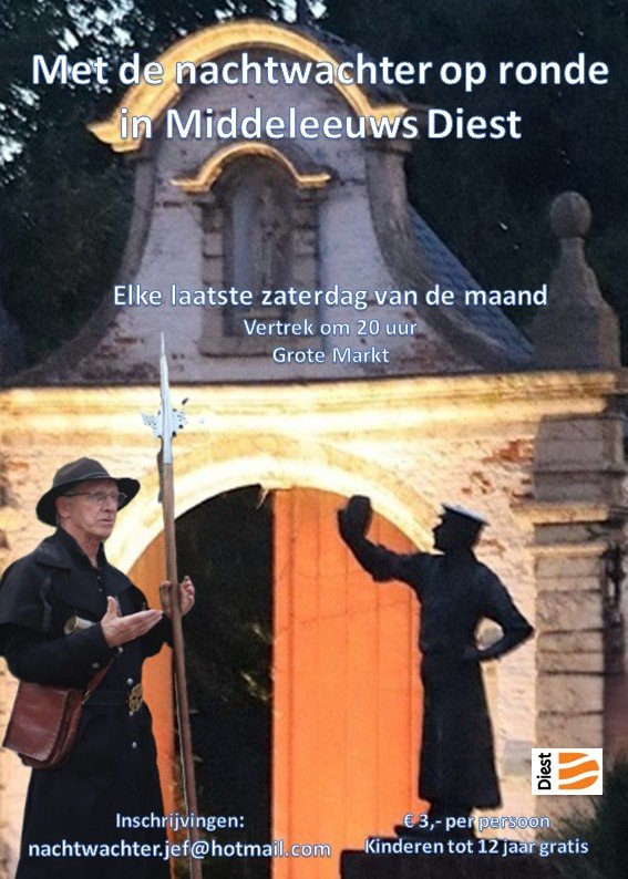 Nachtleven Met nachtwachter ronde middeleeuws