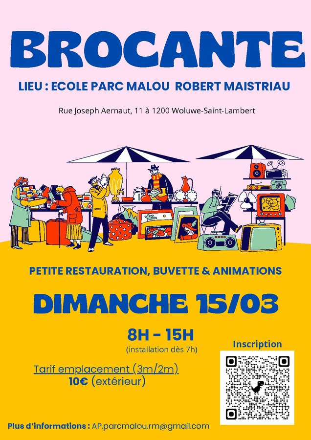  Rommelmarkt de Oudervereniging Ecole Parc Malou Robert Maistriau