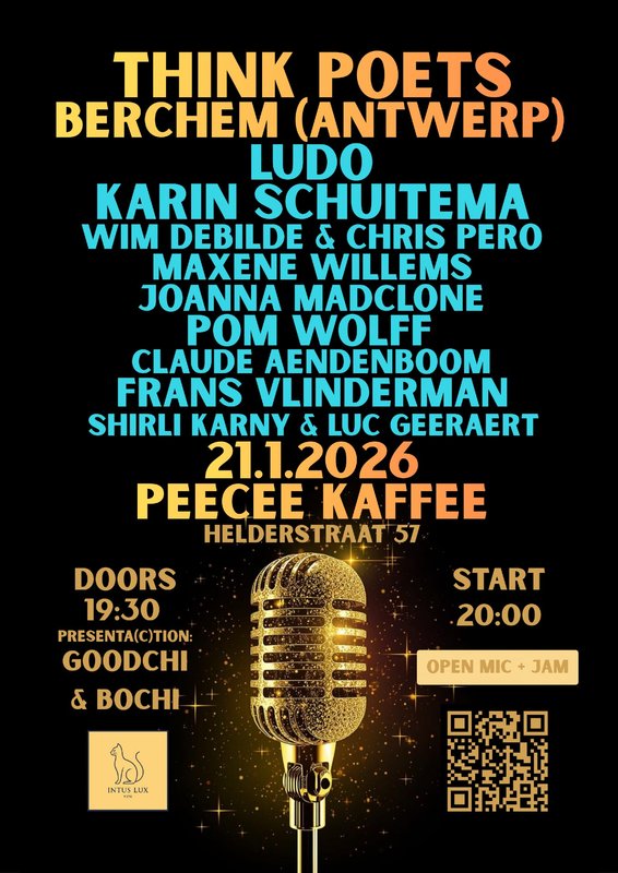 Voordrachten Think Poets Berchem - Poëzie open mic