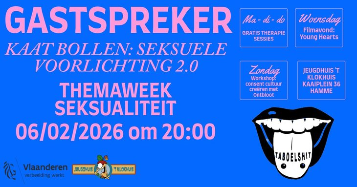 Voordrachten Gastspreker: Kaat Bollen - Seksuele Voorlichting - Taboelshit - Seksualiteit