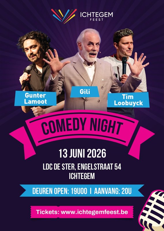 Voorstellingen Comedy night Gunter Lamoot, Gili & Loobuyck