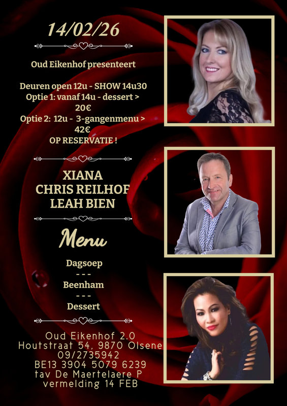 Concerten Diner liveoptreden Chris Reilhof, Xiana & Leah Bien