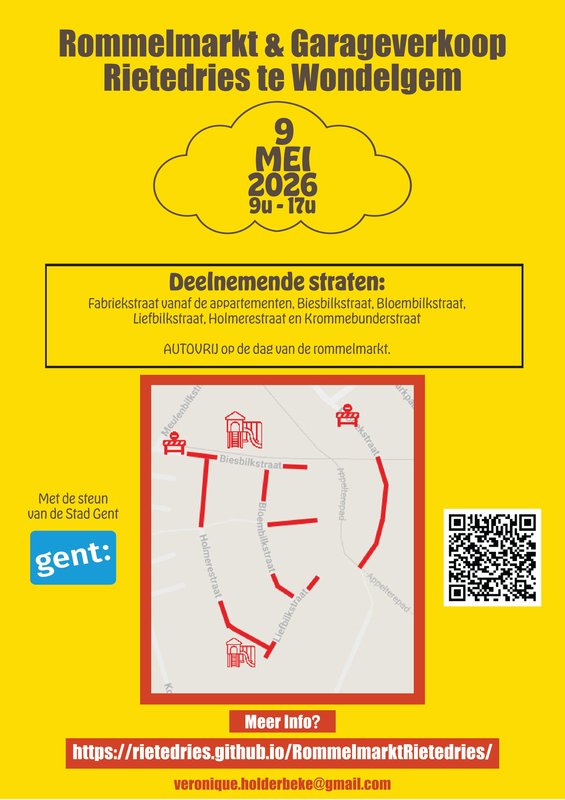  Rommelmarkt/Garageverkoop wijk Rietedries Wondelgem