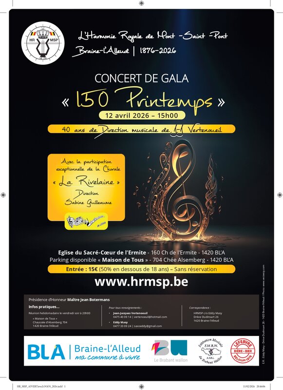 Concerten Jubileumconcert Koninklijke Harmonie Mont Saint Pont