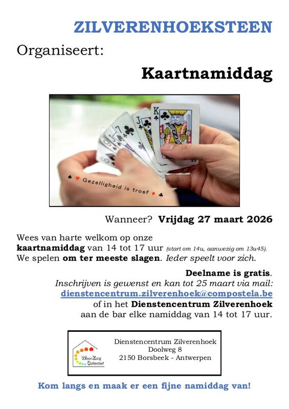 Ontspanning Kaartnamiddag Zilverenhoeksteen