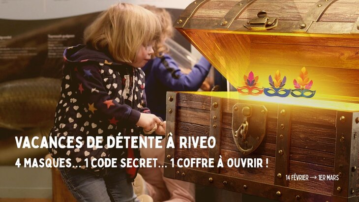 Ontspanning Schoolvakantie: maskerzoektocht verrassingskist Riveo