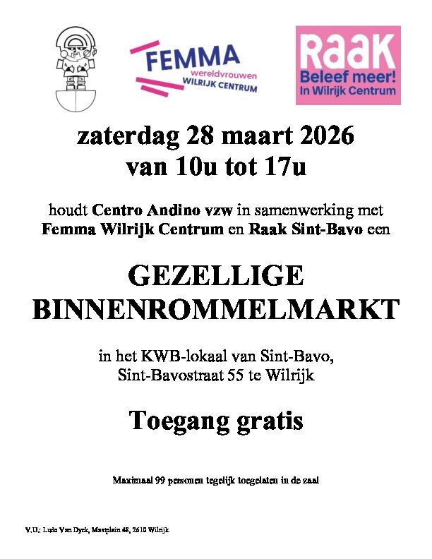 Kleine gezellige binnenrommelmarkt