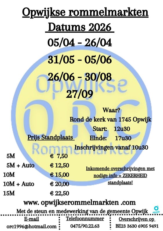  Rommelmarkten Opwijk Seizoen 20 Jaar rommelmarkten 