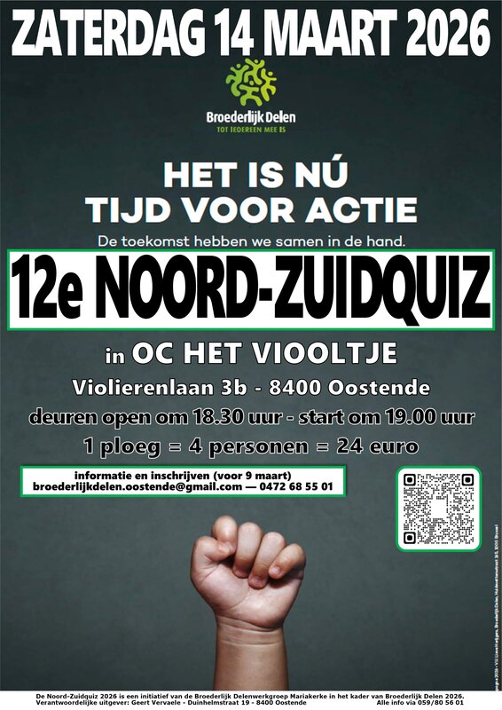 Ontspanning 12e Noord-Zuidquiz t.v.v. Broederlijk Delen