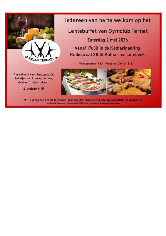 Ontspanning Lentebuffet Gymclub Ternat vzw