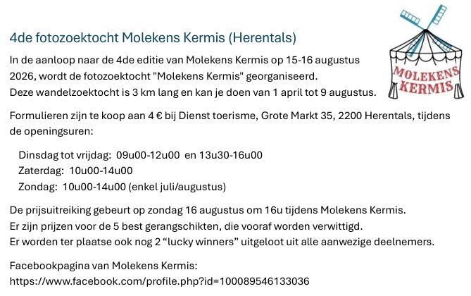 Ontspanning 4de fotozoektocht Molekens Kermis