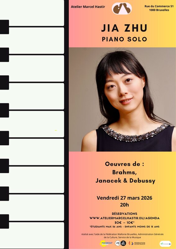 Concerten Jia Zhu, solopiano-recital werken Brahms, Janáček Debussy