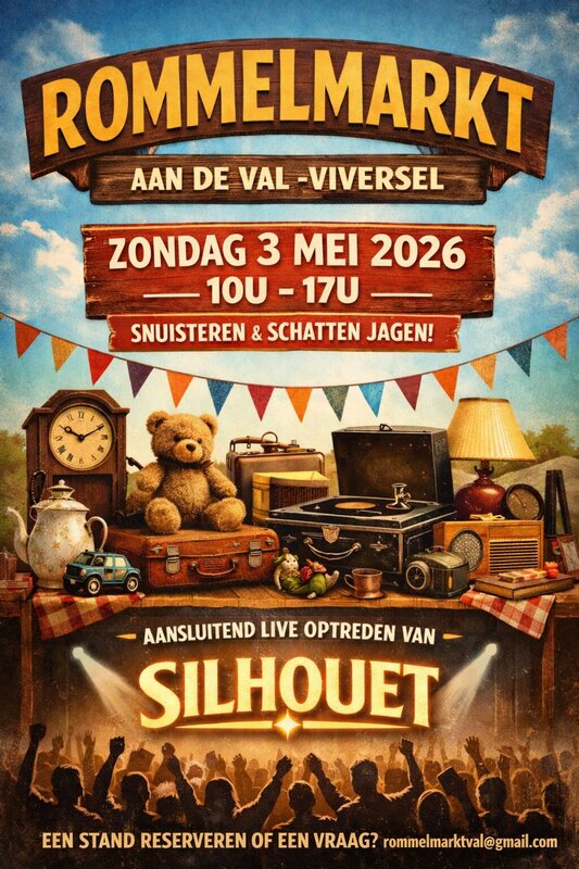  Rommelmarkt aansluitend live muziek.