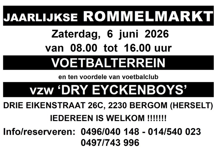  Jaarlijkse Openluchtrommelmarkt, Eyckenboys vzw