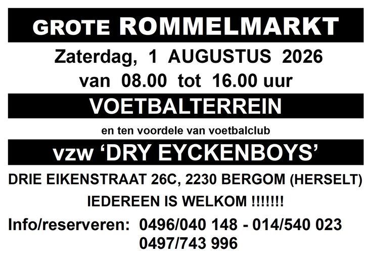  Grote Zomerrommelmarkt, Eyckenboys vzw