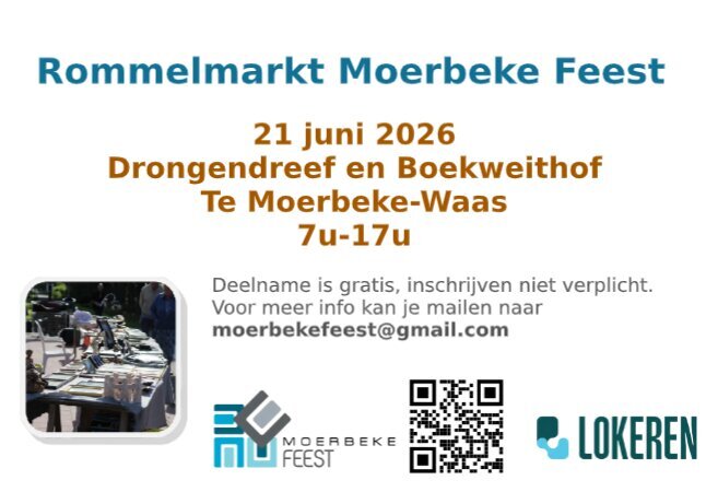 Rommelmarkt georganiseerd door Moerbeke feest
