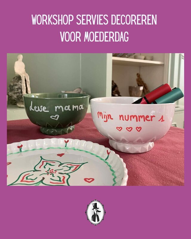 Workshops Doorlopende workshop Servies decoreren voor Moederdag