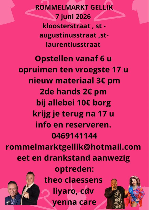  Grote rommelmarkt optredens
