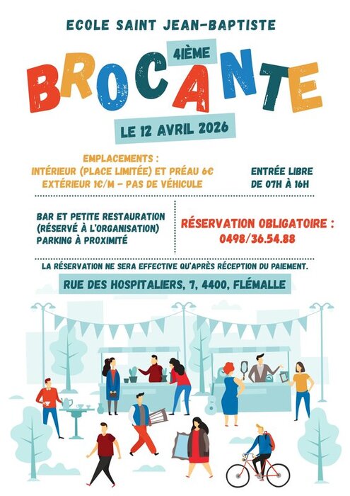 Vierde vlooienmarkt de Saint Jean-Baptiste-school (binnen buiten)